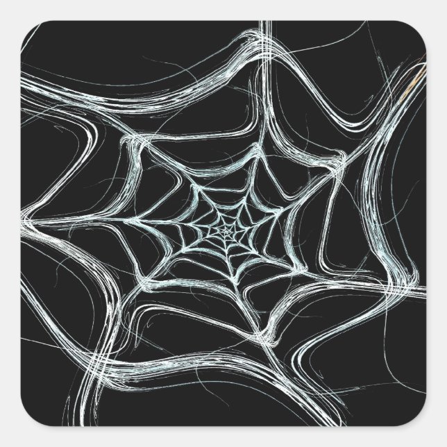 Carré Sticker Arrière - plan Spider Web Fractal (Devant)
