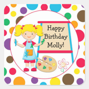 Carré Sticker Art Paint Anniversaire