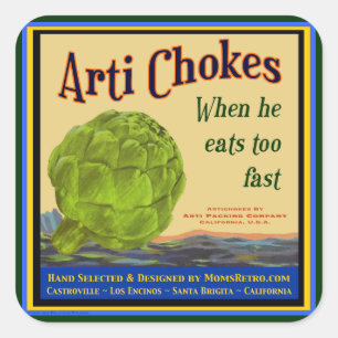 Carré Sticker Artichoke Vintage Crate Art