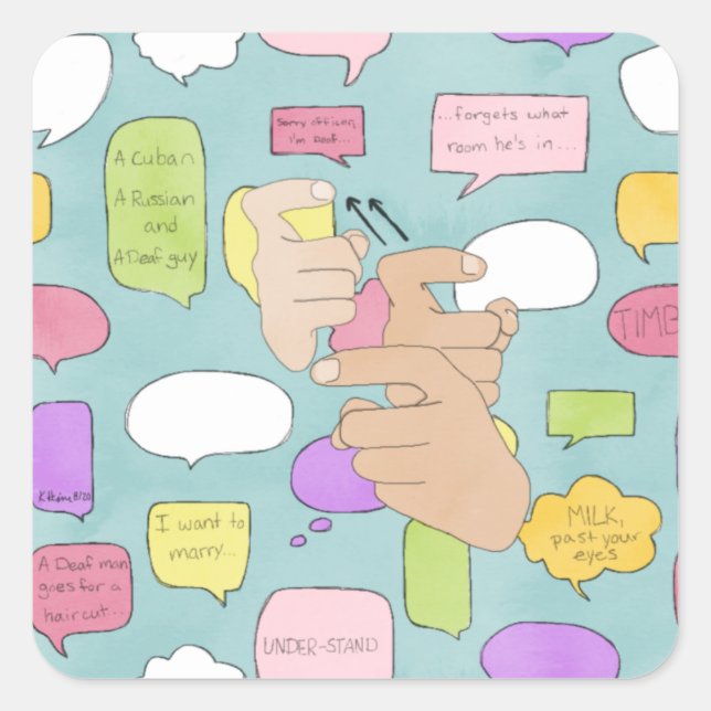 Carré Sticker ASL Sourds (Devant)