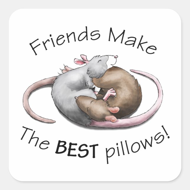 Carré Sticker au rat mignon (Devant)