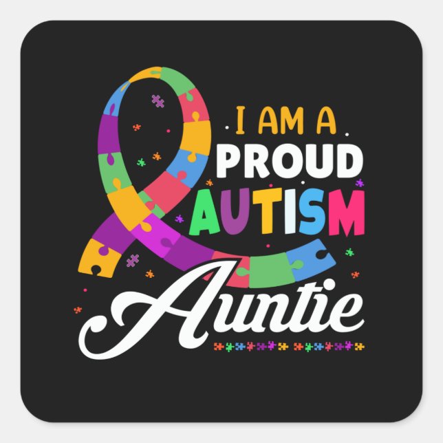 Carré Sticker AUNTIE AUTISM FIER (Devant)