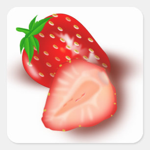 Carré Sticker aux fraises