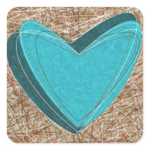 Sticker avec un beau coeur turquoise