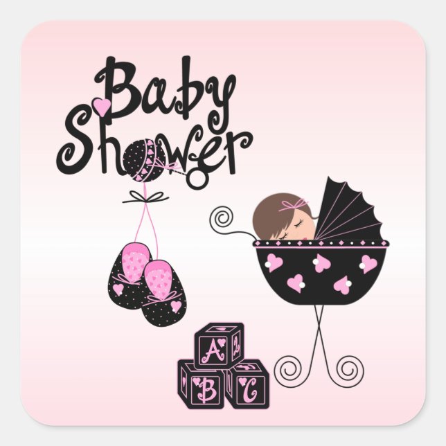 Carré Sticker baby shower 2 (Devant)