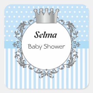 Carré Sticker baby shower Couronne