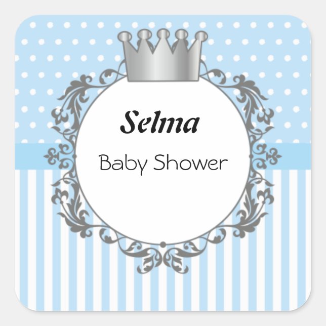 Carré Sticker baby shower Couronne (Devant)
