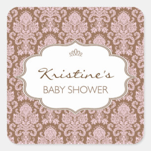 Carré Sticker Baby shower personnalisé