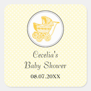 Carré Sticker Baby shower Pram Classic