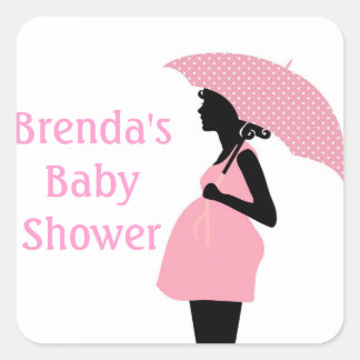 Carré Sticker Baby shower rose