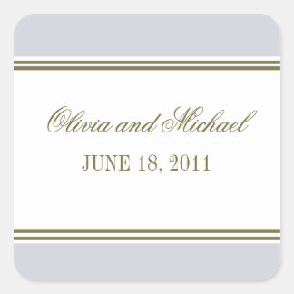 Carré Sticker bleu français simple à bande