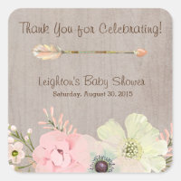 Sticker Boho Rustic Baby ou Fête des mariées Favor