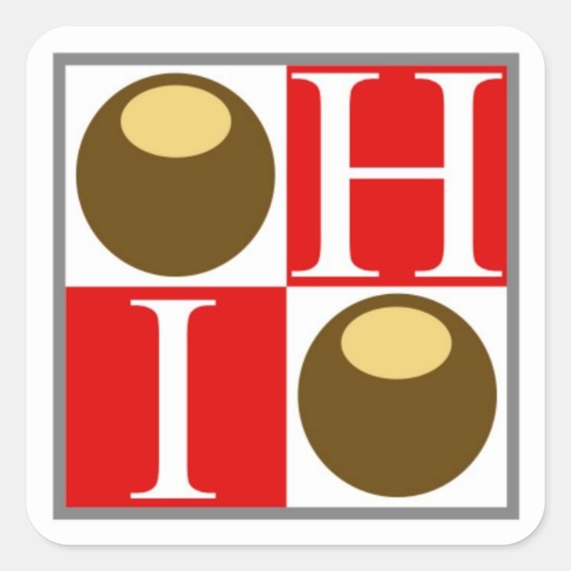 Carré Sticker Buckeye Nut Ohio Fière (Devant)