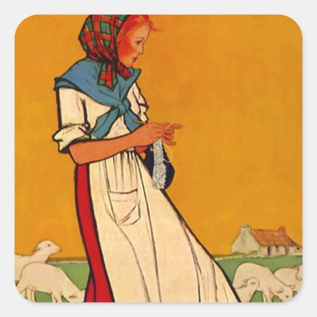 Carré Sticker Busy Lady Needlework Tricot Crocheting (Devant)