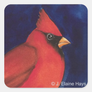Carré Sticker Cardinal Rouge