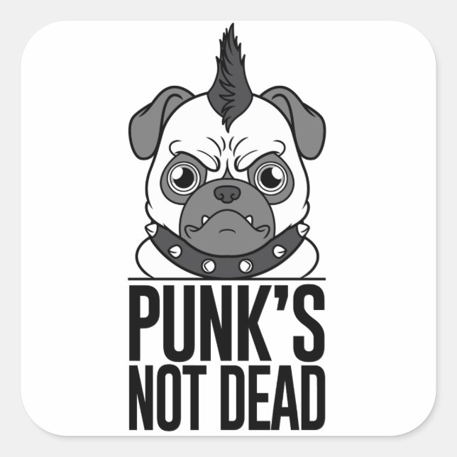 Carré Sticker Carlin non mort de Punk (Devant)