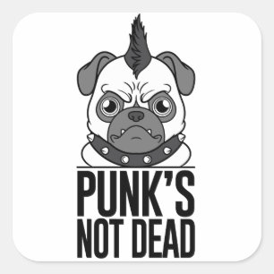 Carré Sticker Carlin non mort de Punk