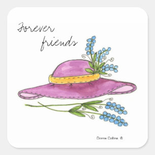 Carré Sticker Casquette rose