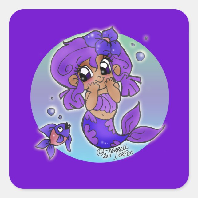 Carré Sticker Chibi Mermaid (Devant)