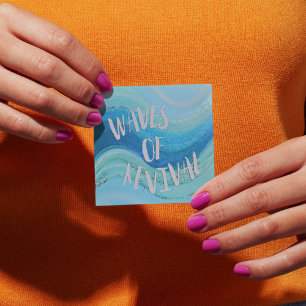 Carré Sticker chrétien Aqua et Seafoam Waves