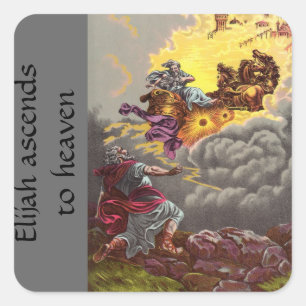 Carré Sticker chrétien vintage-Elijah Aller au Ciel