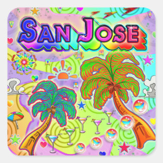 Carré Sticker cible de vacances San Jose
