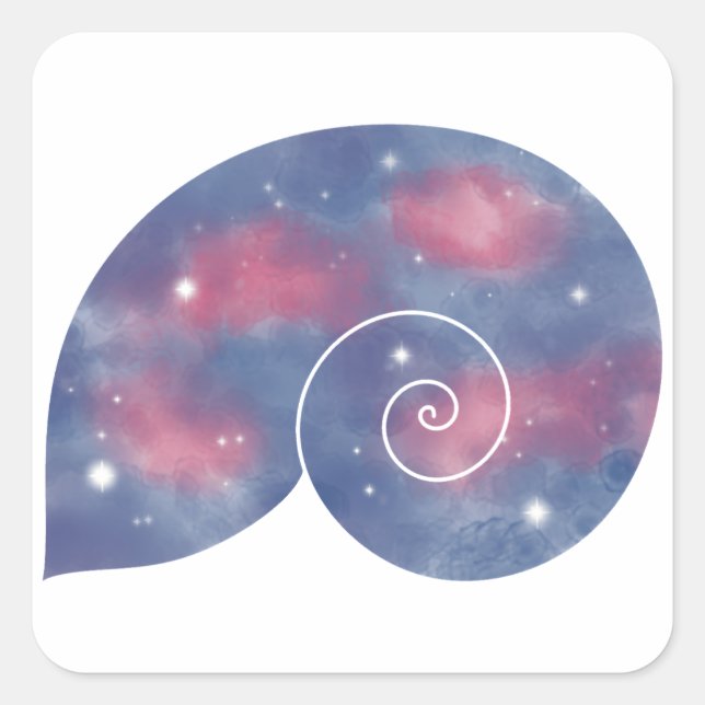 Carré Sticker Clair Nautilus Shell Starscape (Devant)