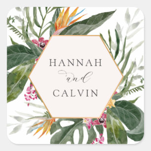 Carré Sticker classique Mariage tropical