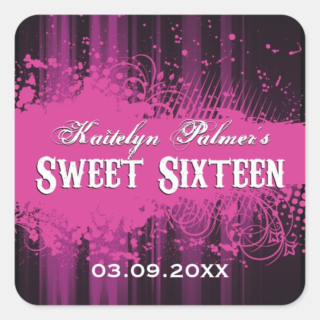Carré Sticker Club Flyer Look Sweet 16 (Devant)