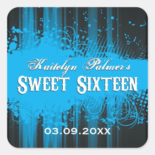Carré Sticker Club Flyer Look Sweet 16 (Devant)