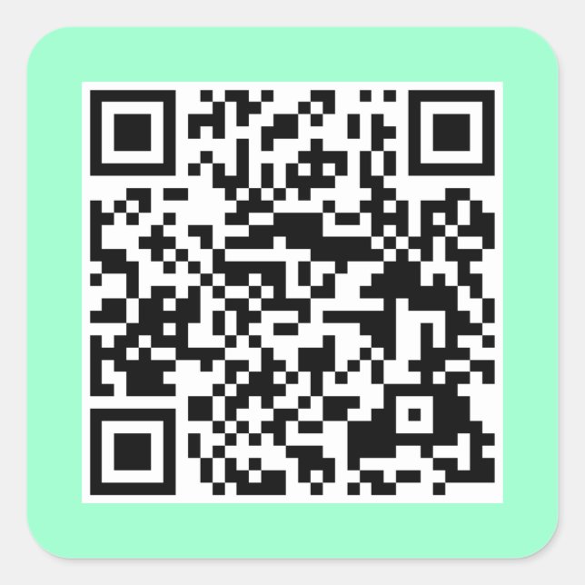 Carré Sticker CODE QR vert Mint (Devant)