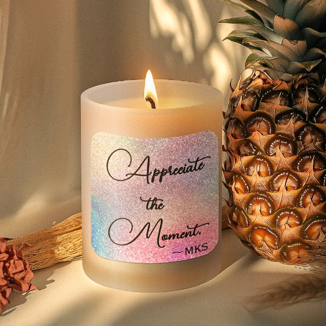 Carré Sticker coloré | Initiales et affirmation positive (Créateur téléchargé)