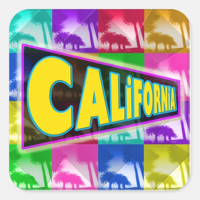 Carré Sticker "Coloring California 2" (Devant)