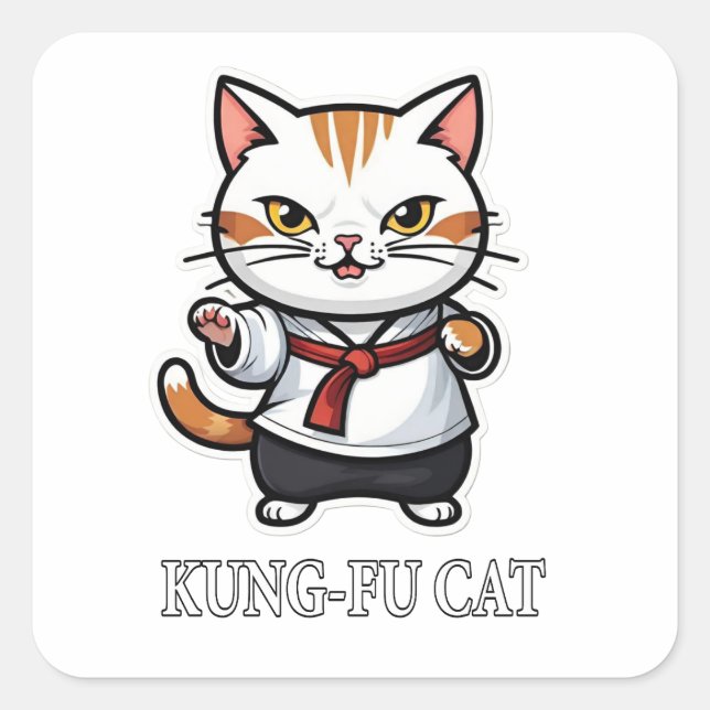Carré Sticker cool Kung-Fu (Devant)