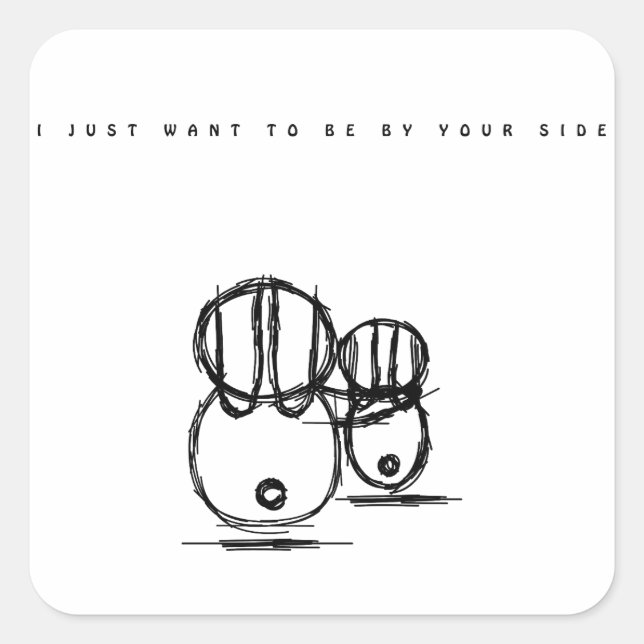 Carré Sticker Couple Bunny (Devant)