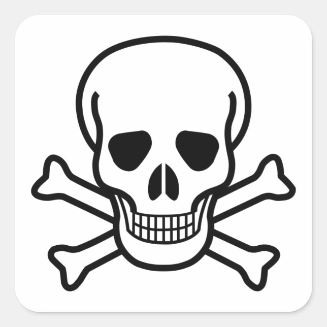 Carré Sticker crâne et os croisés (Devant)