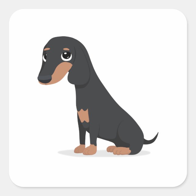 Carré Sticker Dachshund (Devant)