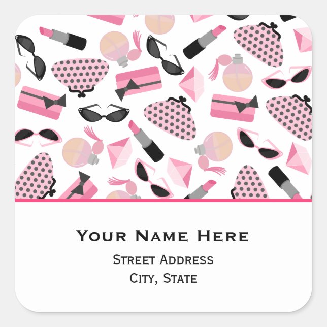 Carré Sticker d'adresse de purée de parfum et bâton à lè (Devant)