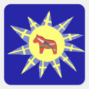 Carré Sticker Dala Sunburst de Woodcarver