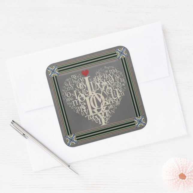 Carré Sticker d'amour (Enveloppe)