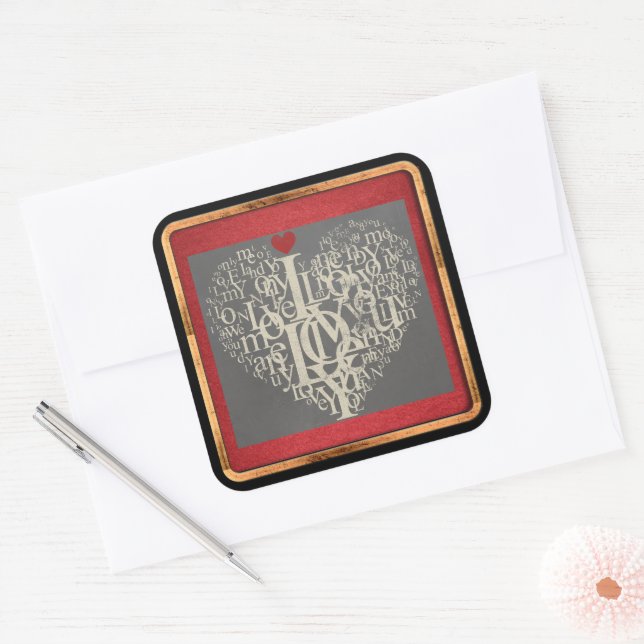 Carré Sticker d'amour (Enveloppe)