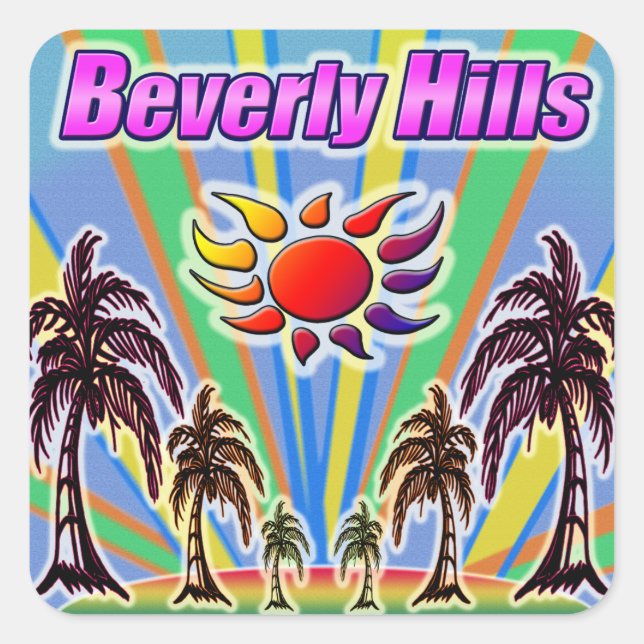 Carré Sticker d'amour été Beverly Hills (Devant)