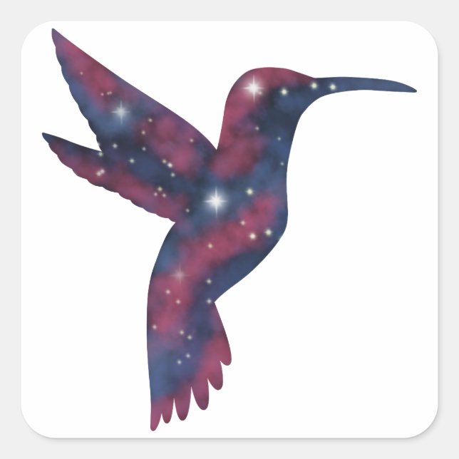 Carré Sticker Dark Hummingbird Starscape (Devant)