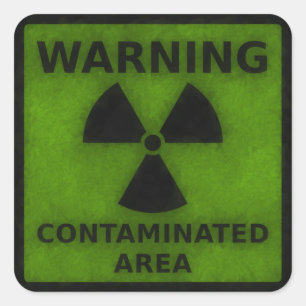 Carré Sticker d'avertissement de rayonnement