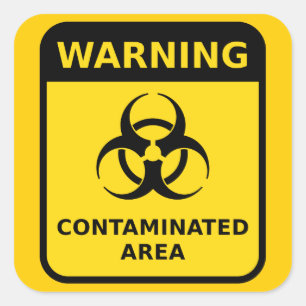 Carré Sticker d'avertissement de risque biologique