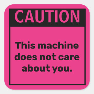 Carré Sticker d'avertissement pour petite prudence