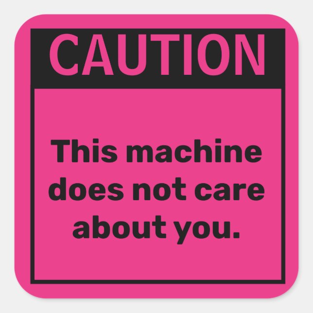 Carré Sticker d'avertissement pour petite prudence (Devant)