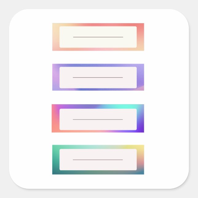 Carré Sticker de balise de nom de cube (Devant)