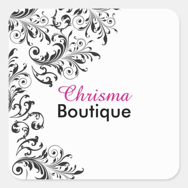 Carré Sticker de beauté Vintage noir et blanc (Devant)