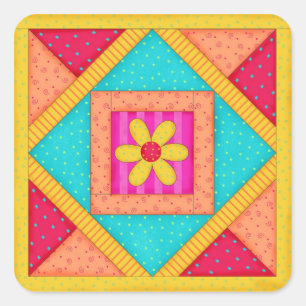 Carré Sticker de bloc de surface de patchwork